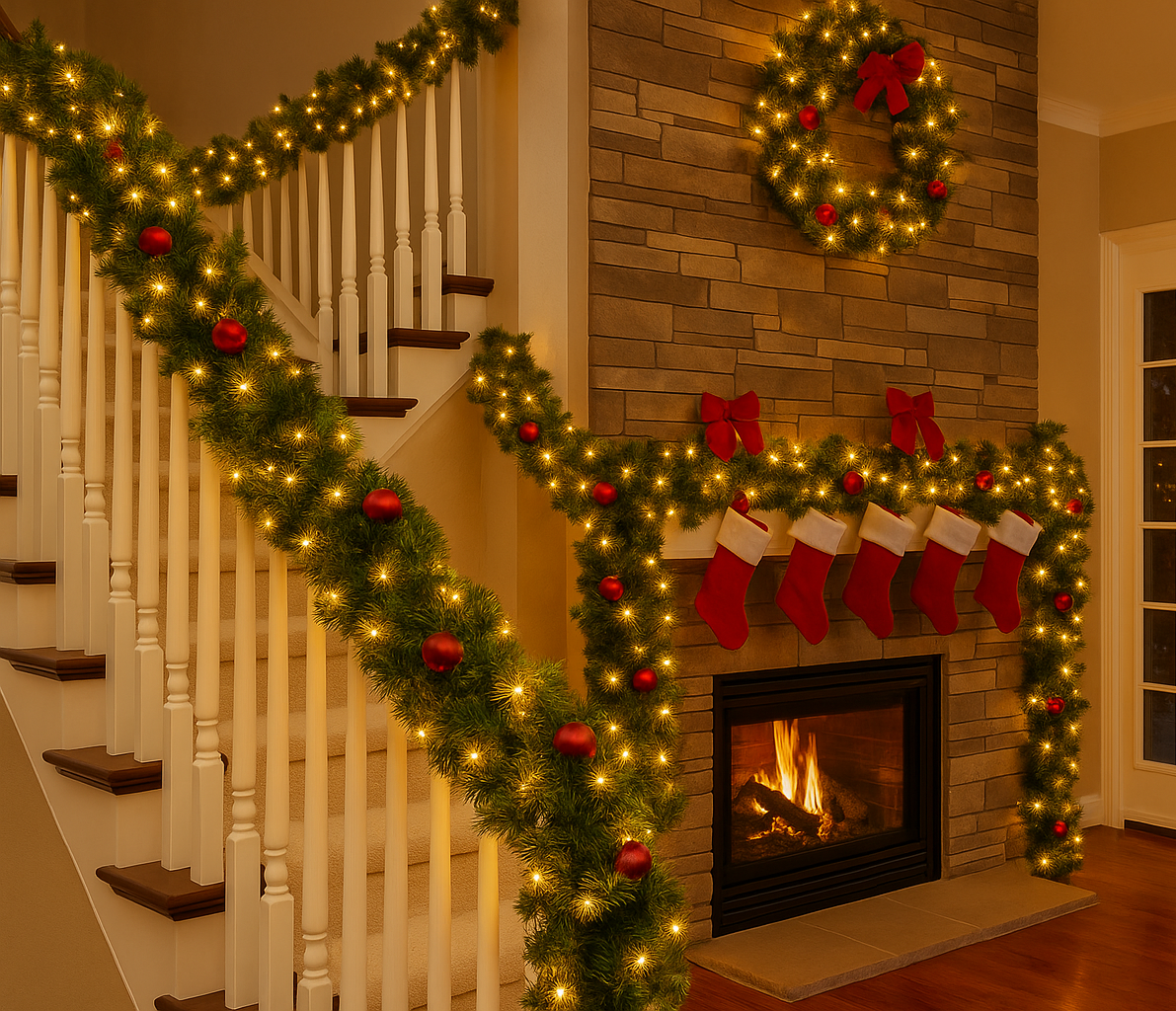 Golden Rattan Glow Wreath