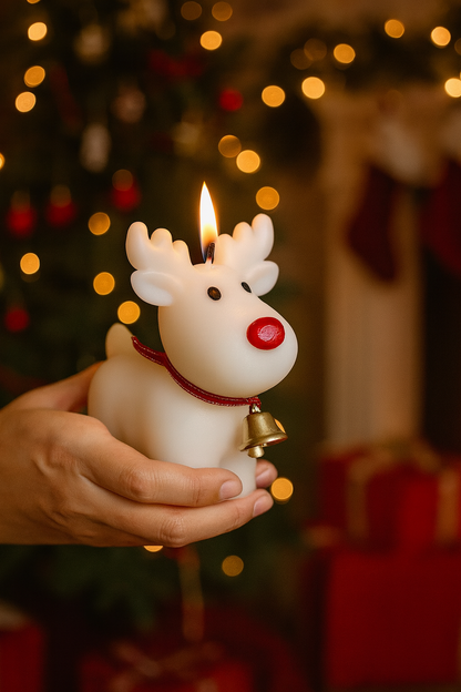 Frosted Reindeer Candle