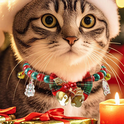 Meowy Christmas Pearl Collar
