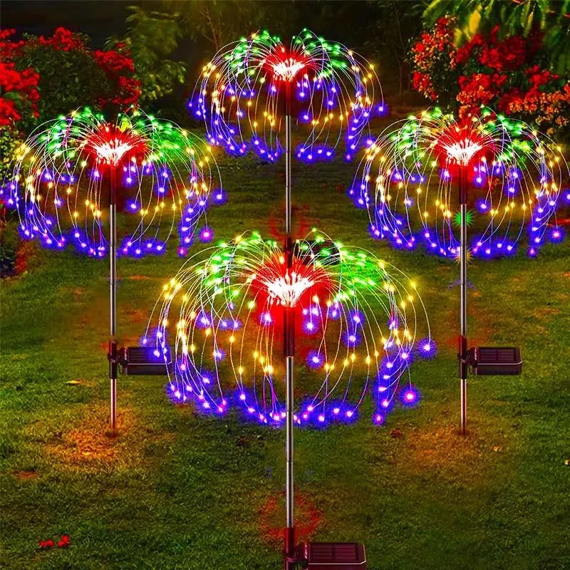 StarlitBurst Solar LED Firework Lights