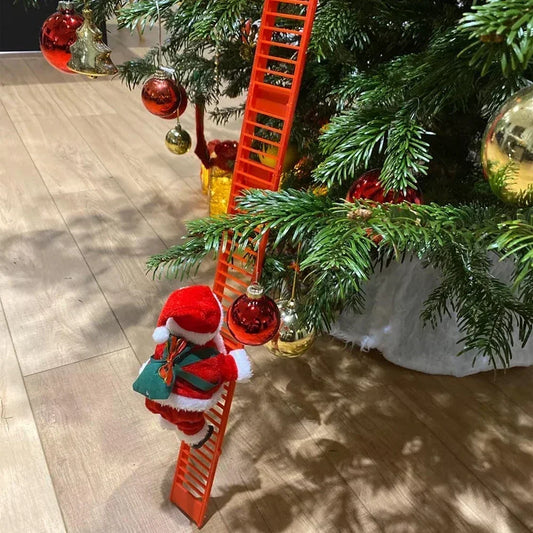 Electric Climbing Ladder Santa Claus Doll