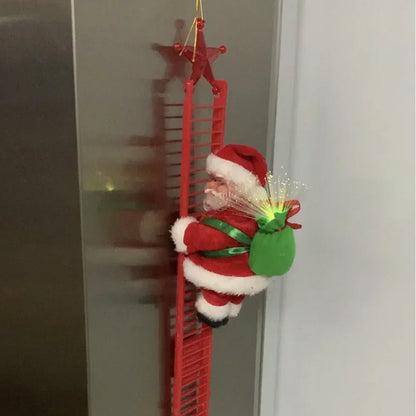 Electric Climbing Ladder Santa Claus Doll