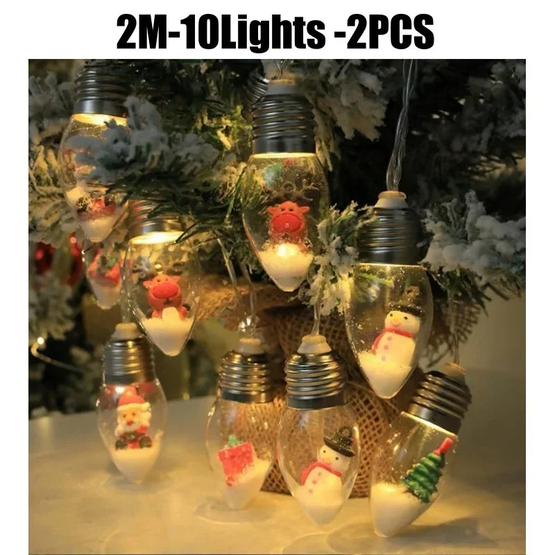 JollyBright Santa & Snowman String Lights