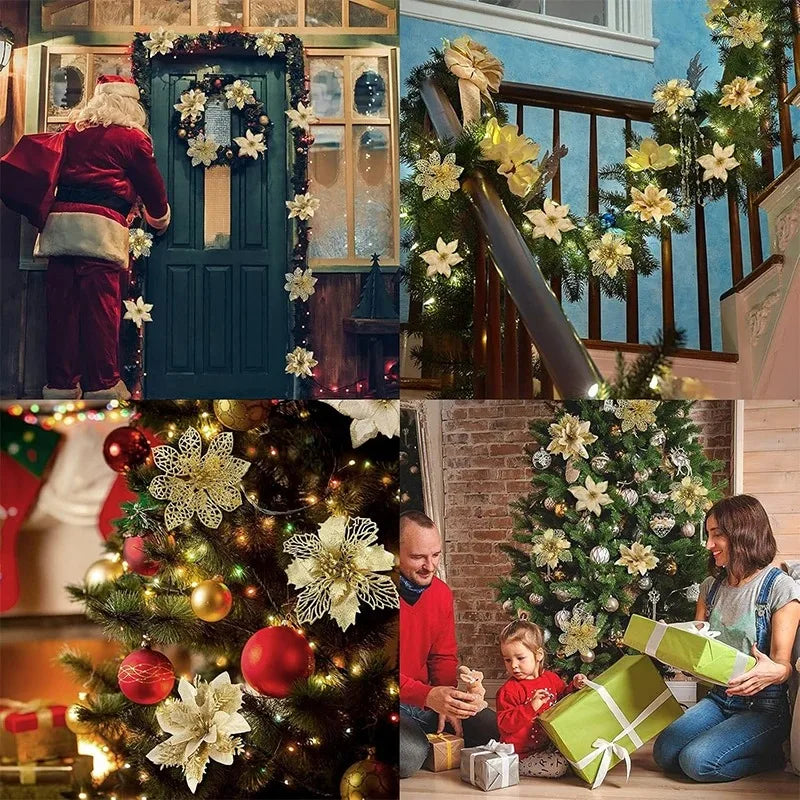 Glitter Bloom Christmas Flower Set (8/16 pcs)