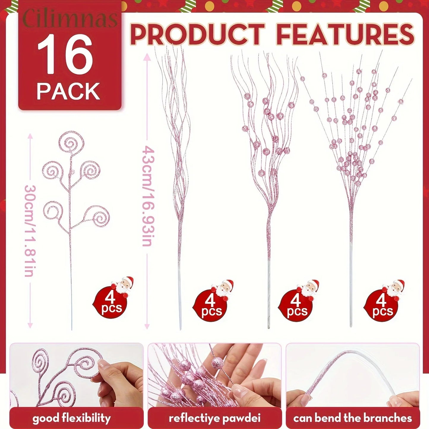 Glitter Berry & Flower Bouquet Set (8/16pc)