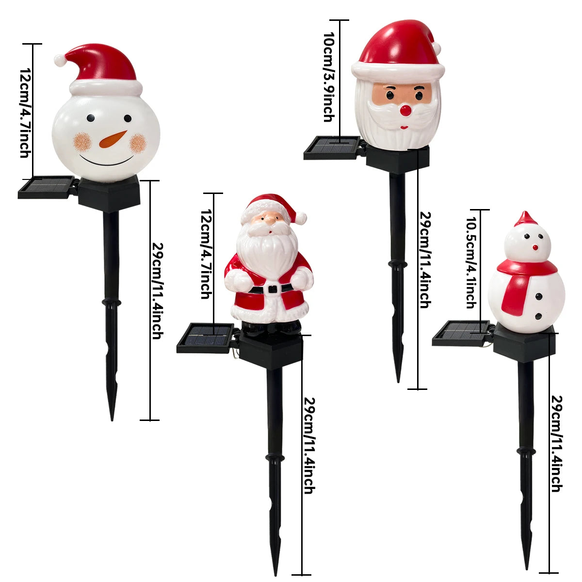 Santa & Snowman Solar Path Lights