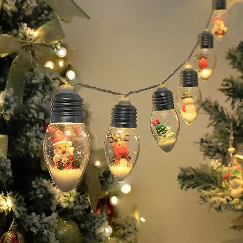 JollyBright Santa & Snowman String Lights