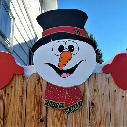 PeekSanta  Christmas Garden Fence Decor – Santa, Penguin & Friends