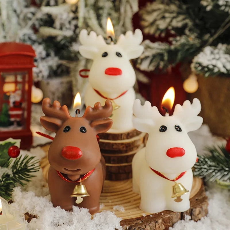 Frosted Reindeer Candle