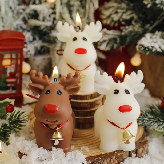 Frosted Reindeer Candle