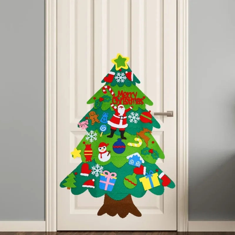 WonderFelt Kids DIY Christmas Tree Set with LED Lights