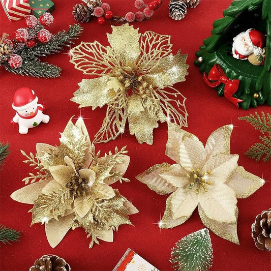 Glitter Bloom Christmas Flower Set (8/16 pcs)