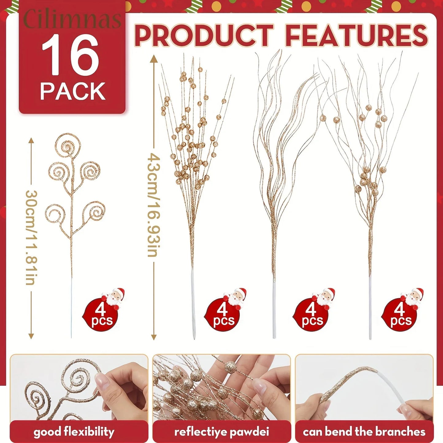 Glitter Berry & Flower Bouquet Set (8/16pc)