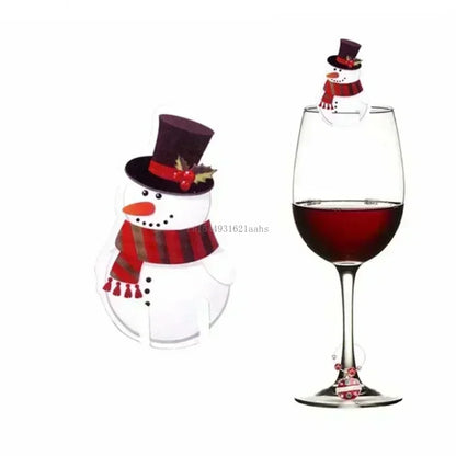 FestiveGlass Cup Cards – Santa Hat Wine Tags (10–30 pcs)