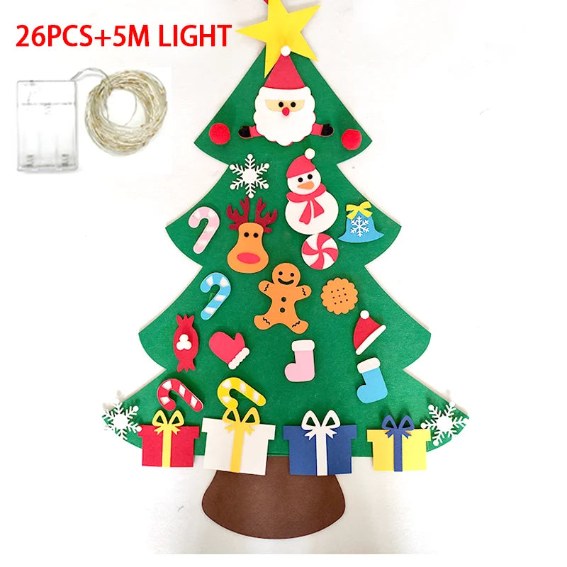 WonderFelt Kids DIY Christmas Tree Set with LED Lights