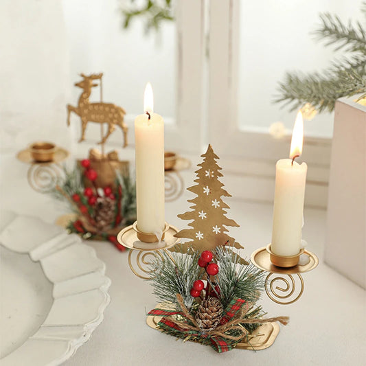 Golden Noel Candle Holder