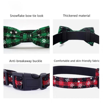 Snowflake Plaid Bow Collar