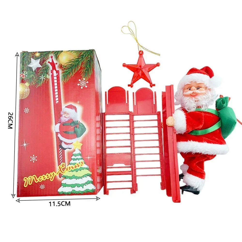Electric Climbing Ladder Santa Claus Doll