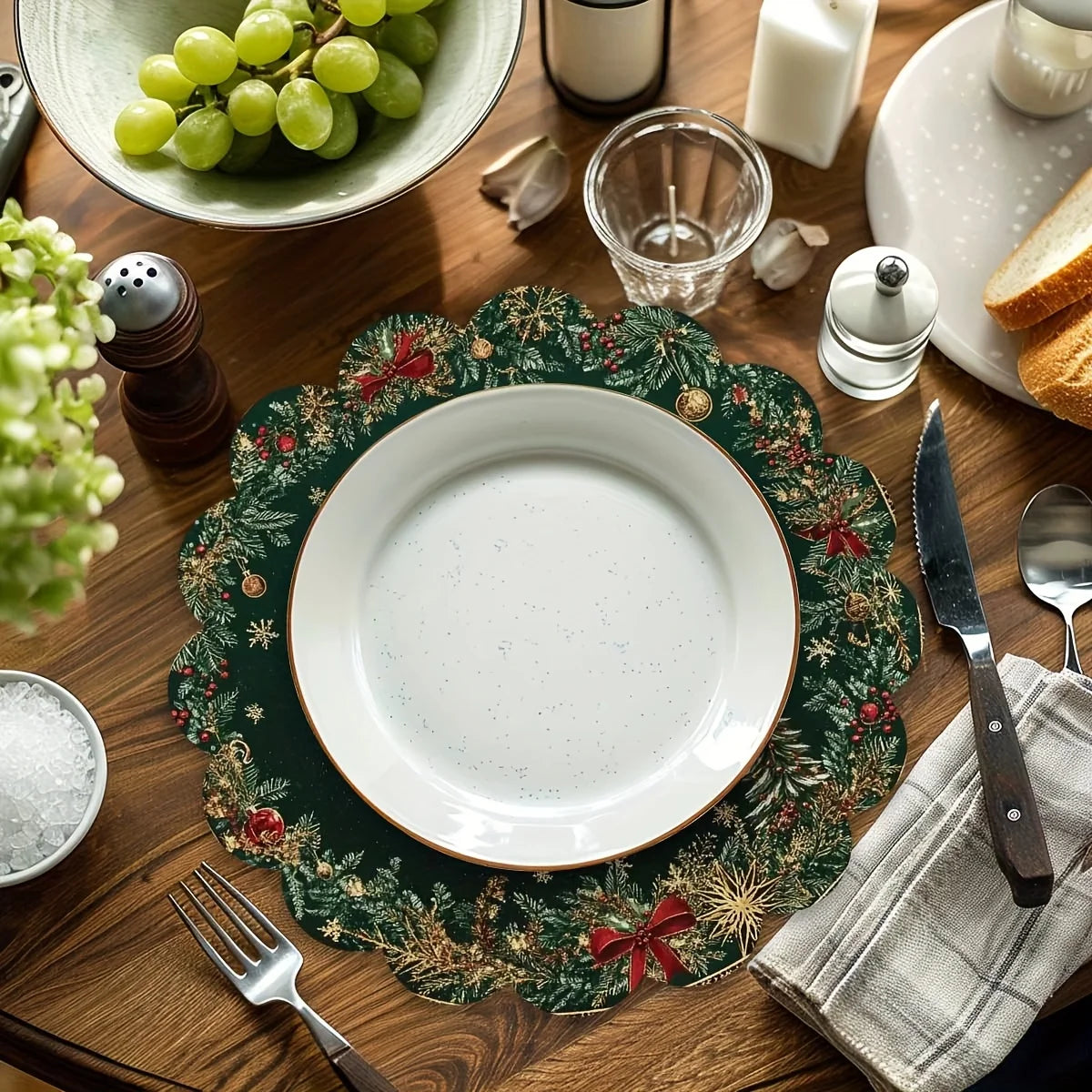 Emerald Luxe Placemats Set (2/4 pcs)