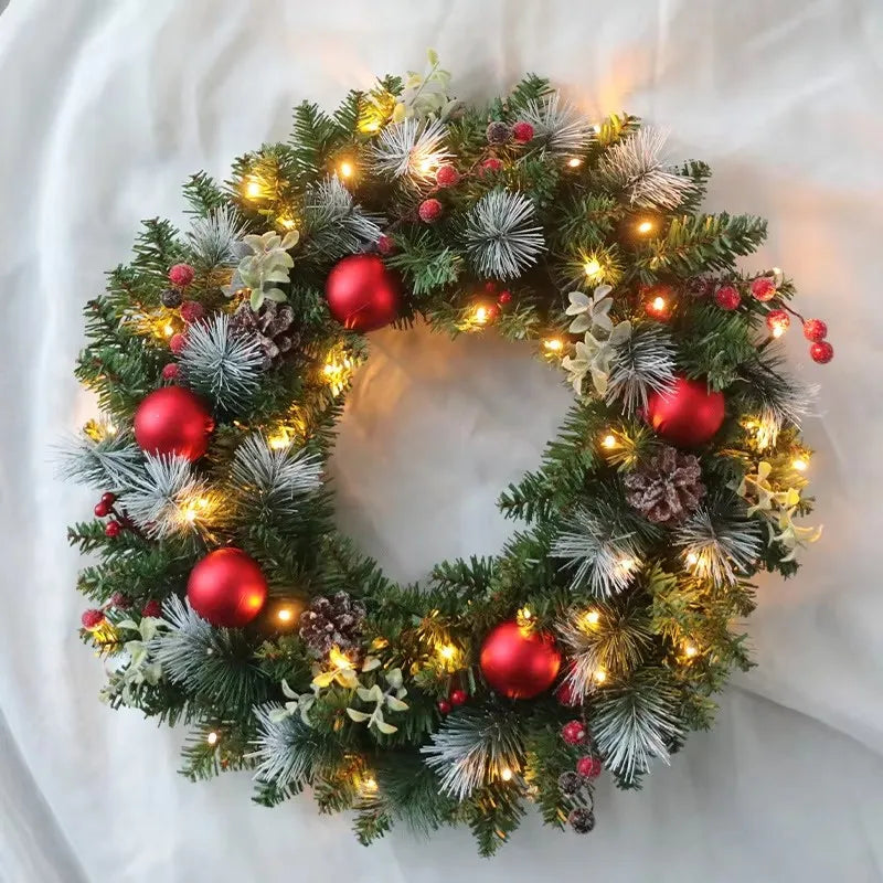 Elegant Red Glow Wreath