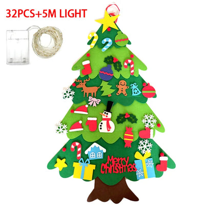 WonderFelt Kids DIY Christmas Tree Set with LED Lights