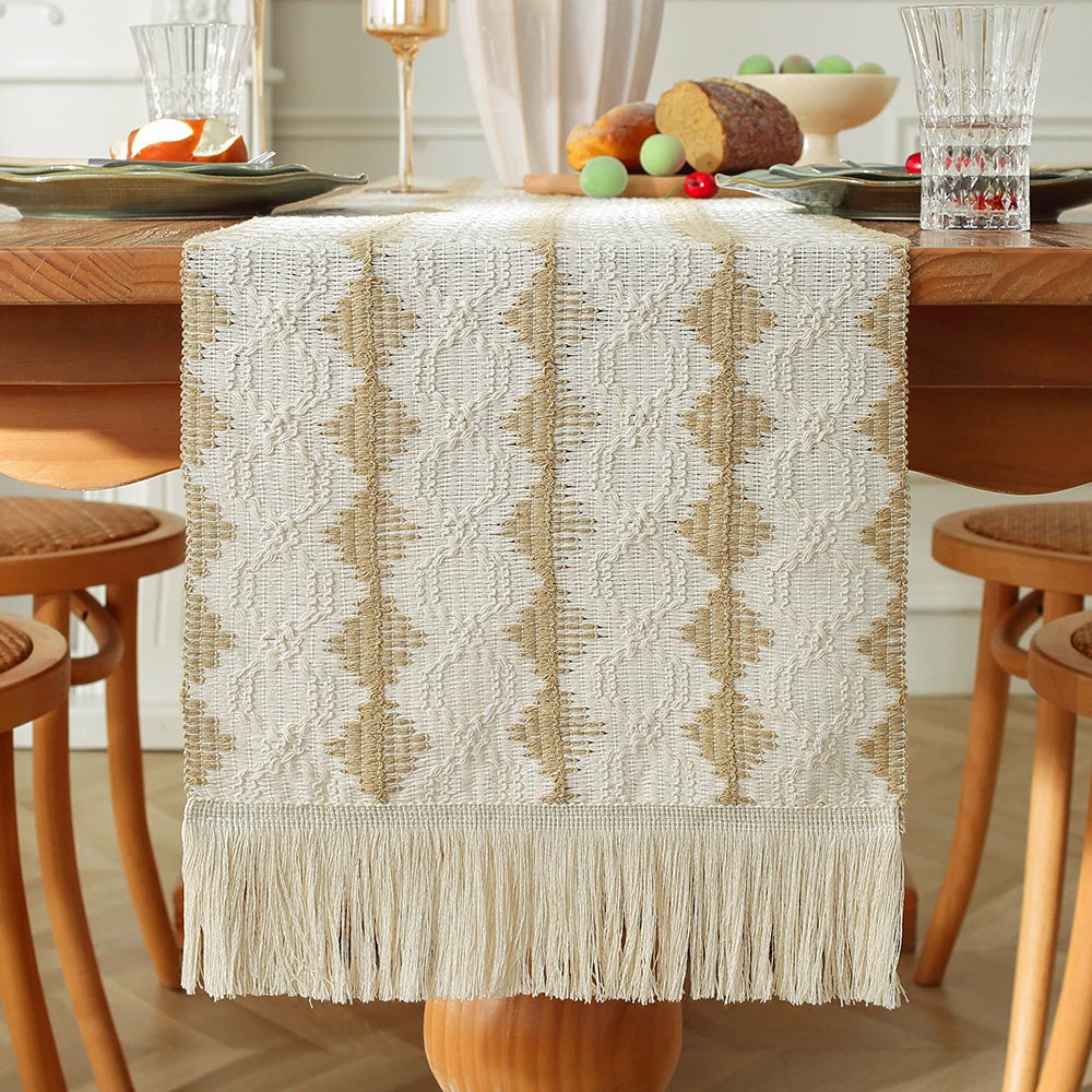 Boho Tassel Table Runner