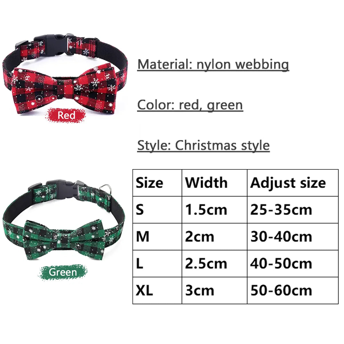 Snowflake Plaid Bow Collar