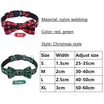Snowflake Plaid Bow Collar