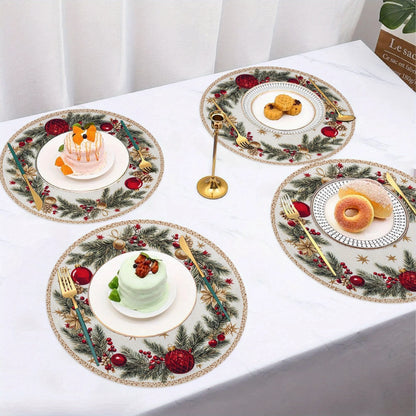 Holly Snow Placemats Set (4 pcs)