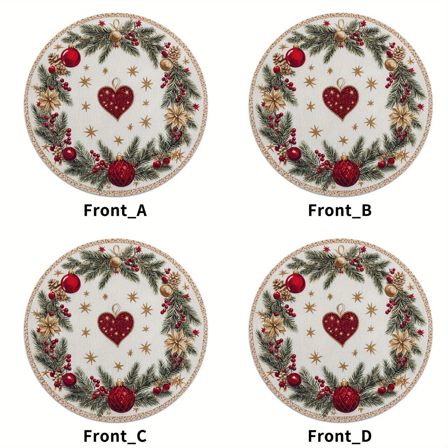 Holly Snow Placemats Set (4 pcs)