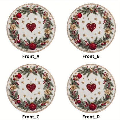 Holly Snow Placemats Set (4 pcs)