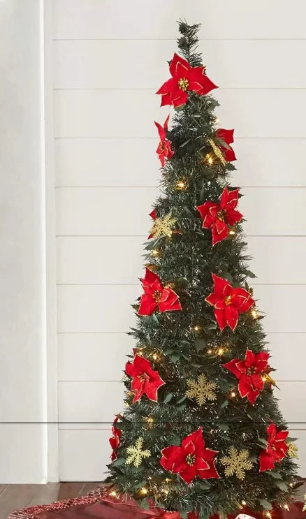 TwinklePop Foldable Pre-Decorated Christmas Tree – 120 cm