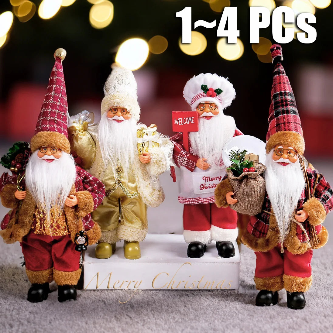 Mini Santa Figurines (Set of 1–4)
