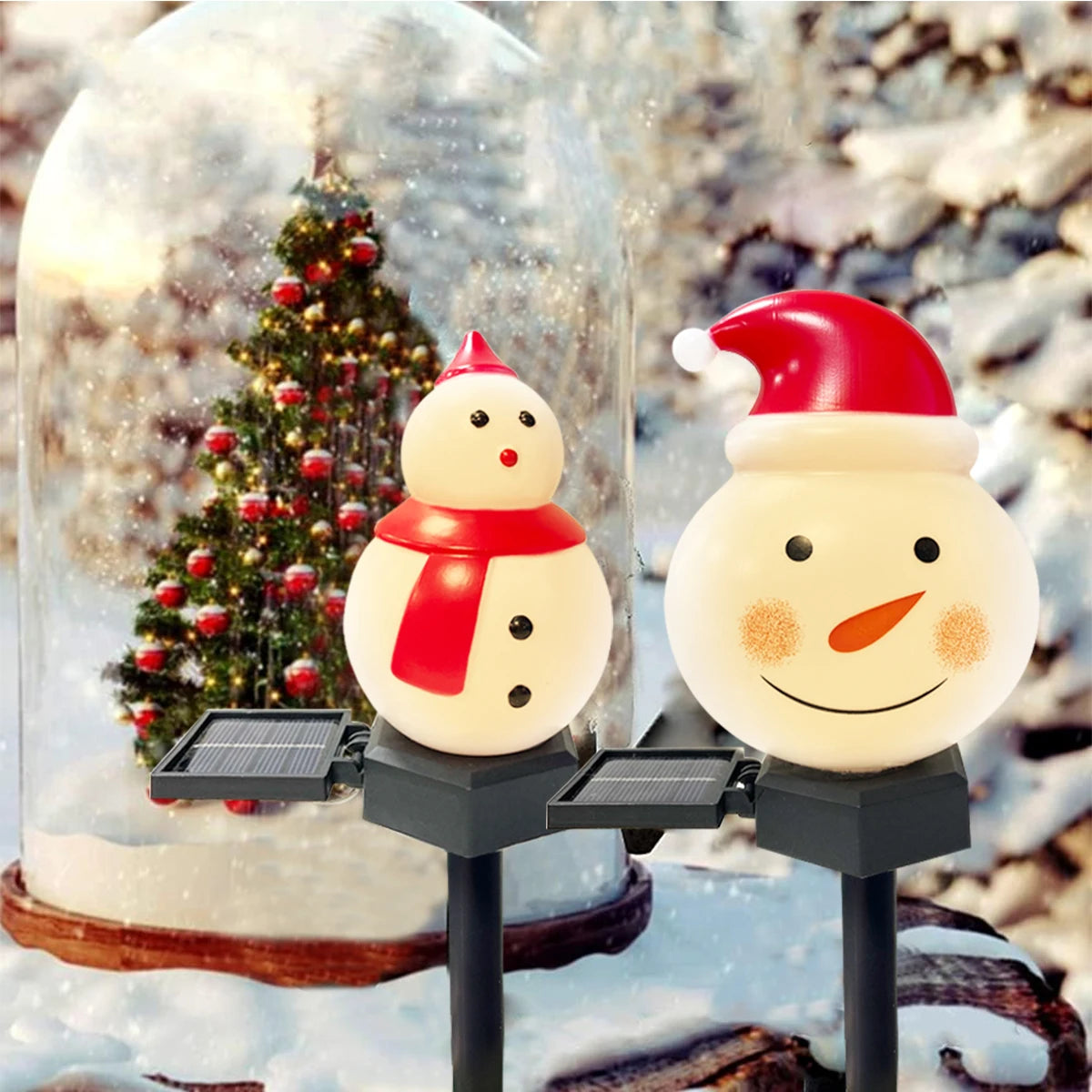 Santa & Snowman Solar Path Lights