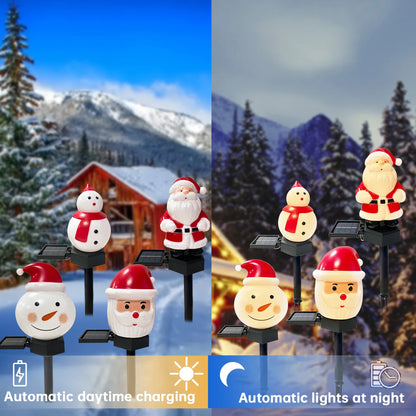 Santa & Snowman Solar Path Lights