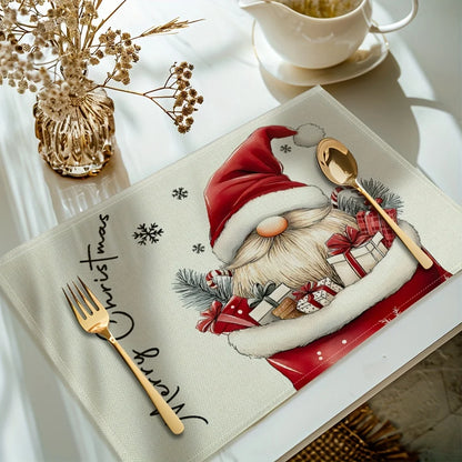 Festive Gnome Placemats Set (4/6/8/10 pcs)