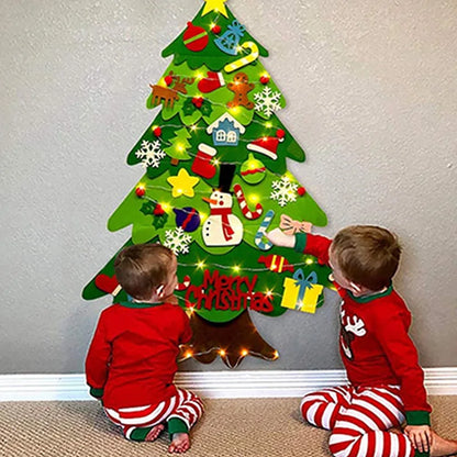 WonderFelt Kids DIY Christmas Tree Set with LED Lights