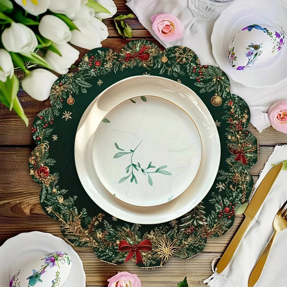 Emerald Luxe Placemats Set (2/4 pcs)