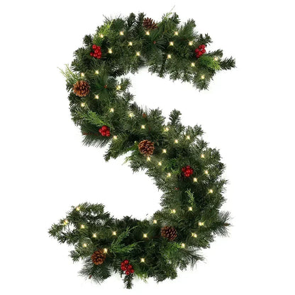 Golden Rattan Glow Wreath