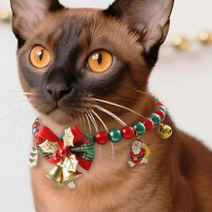 Meowy Christmas Pearl Collar