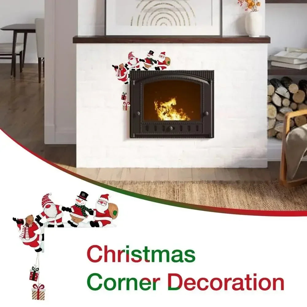 MerryCorner Wooden Door Frame Decor – Santa, Snowman & Reindeer Edition