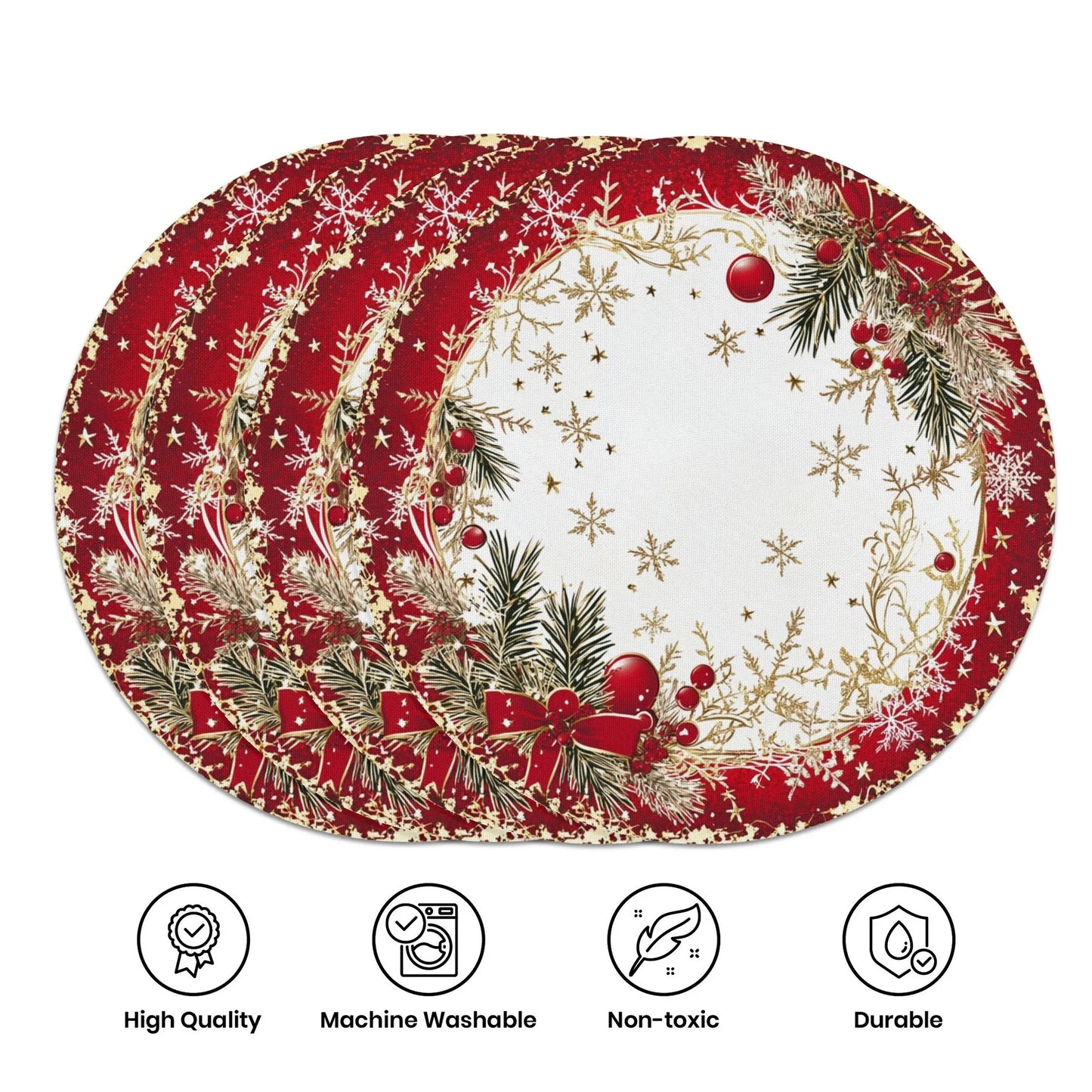 Crimson Gold Placemats Set (4 pcs)