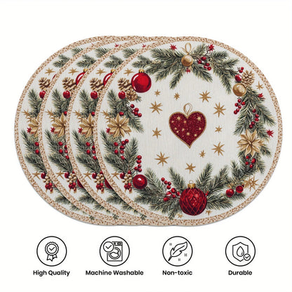 Holly Snow Placemats Set (4 pcs)