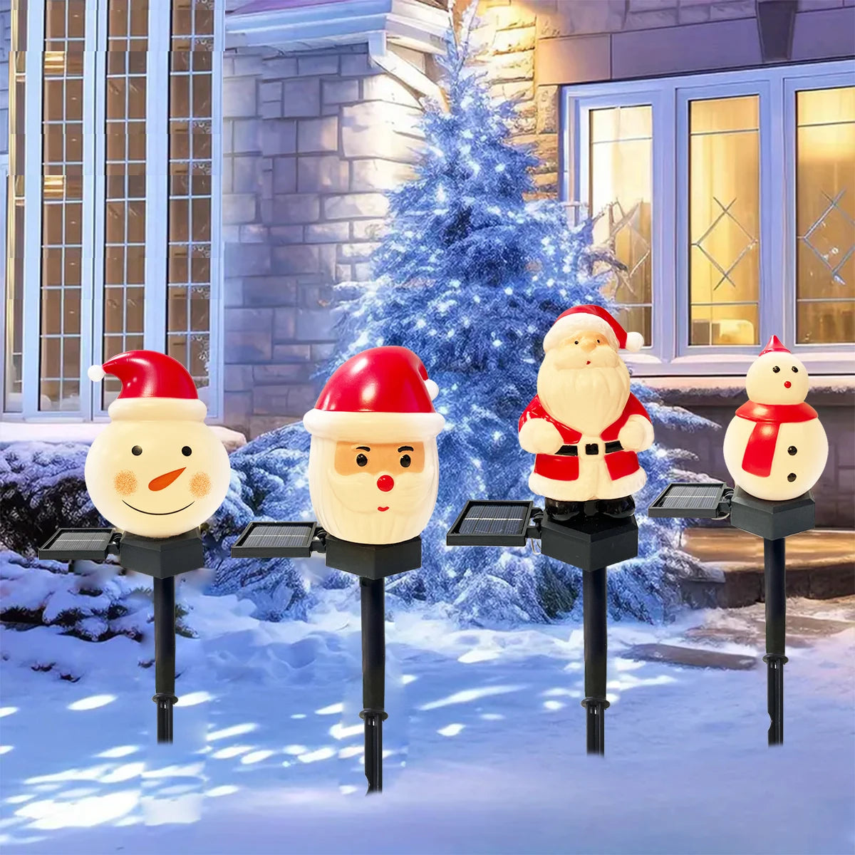 Santa & Snowman Solar Path Lights