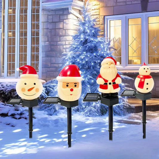 Santa & Snowman Solar Path Lights