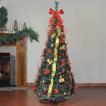 TwinklePop Foldable Pre-Decorated Christmas Tree – 120 cm