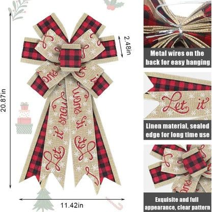 Large Buffalo Plaid Christmas Bow