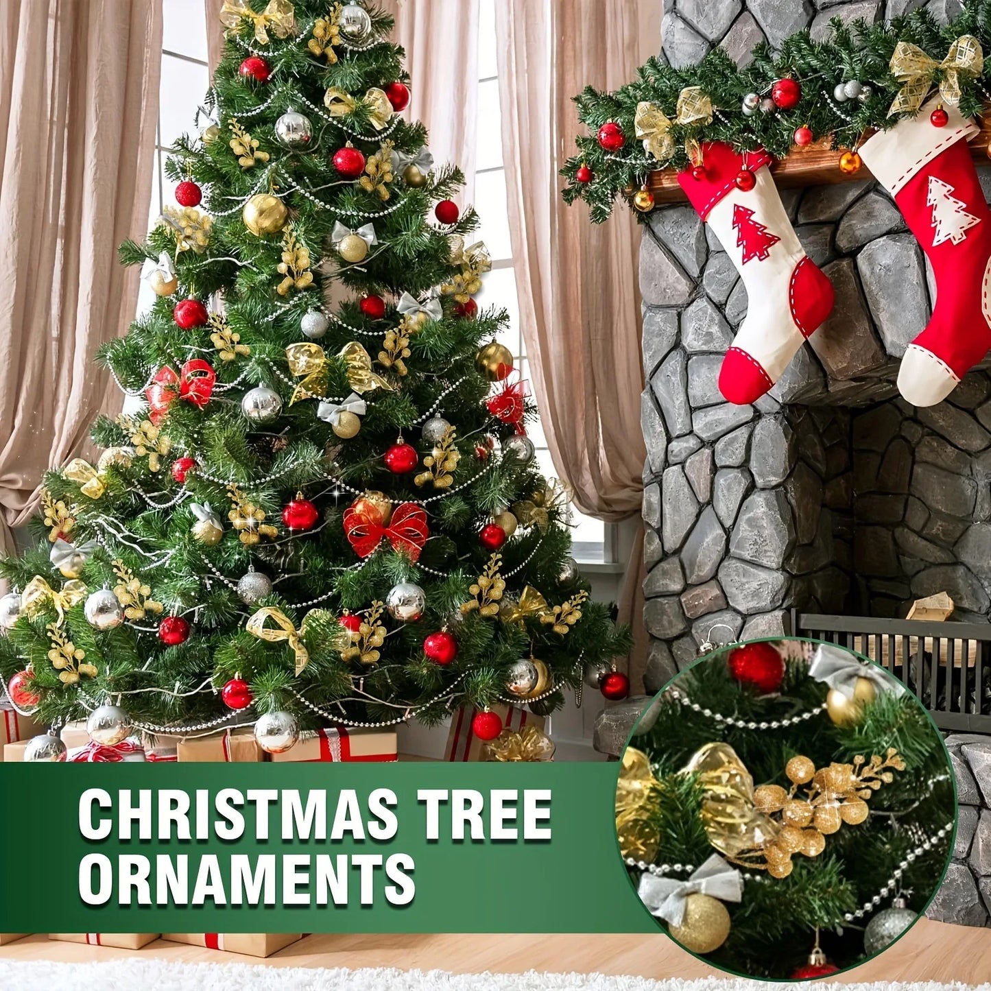 Glitter Bloom Ornament Set (8/15pcs)