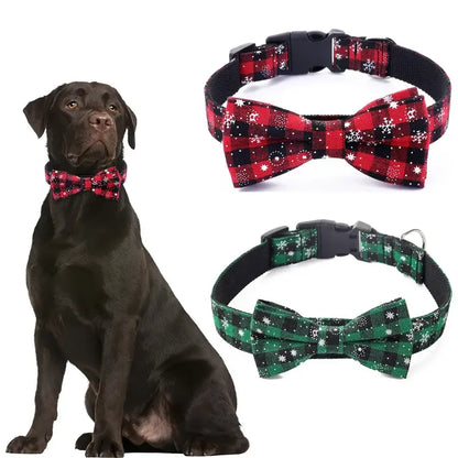 Snowflake Plaid Bow Collar
