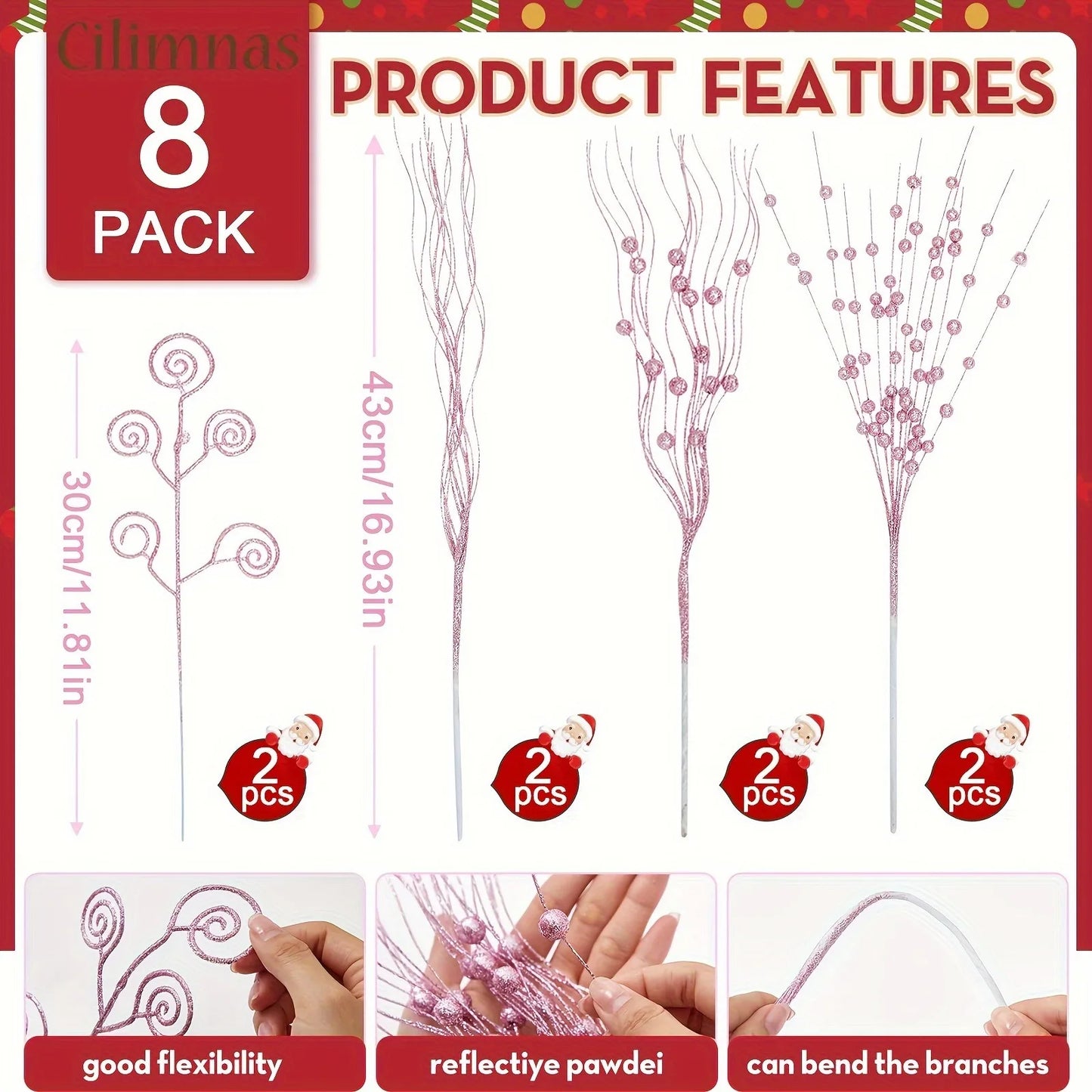 Glitter Berry & Flower Bouquet Set (8/16pc)